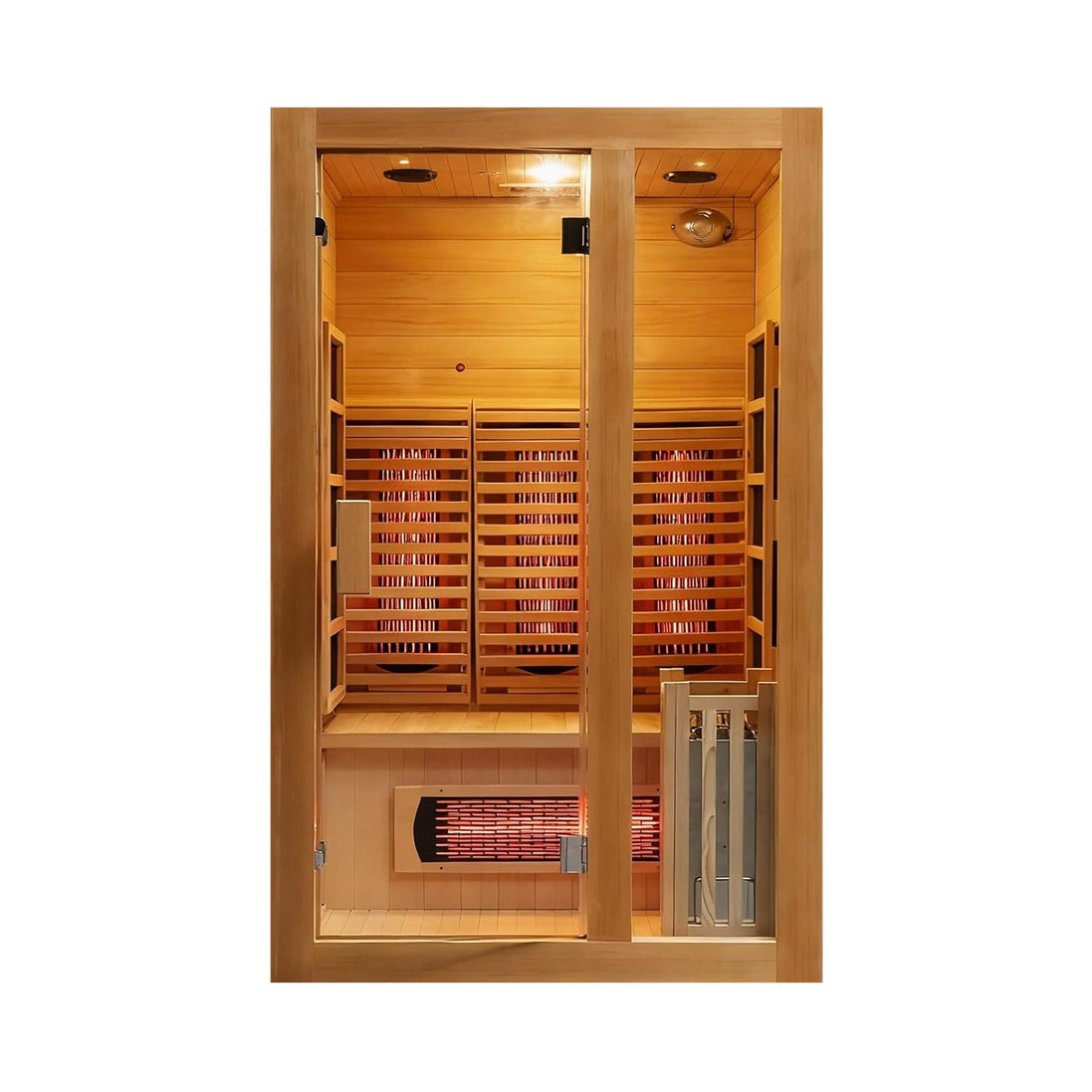Rövia Luma 2-Person Indoor Hybrid Sauna Room with Infrared and 3.5kW Heater - SAK83750