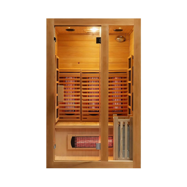 Rövia Luma 2-Person Indoor Hybrid Sauna Room with Infrared and 3.5kW Heater - SAK83750
