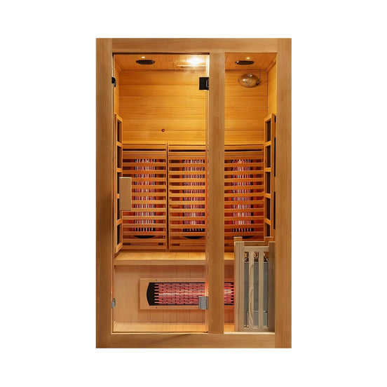 Rövia Luma 2-Person Indoor Hybrid Sauna Room with Infrared and 3.5kW Heater - SAK83750