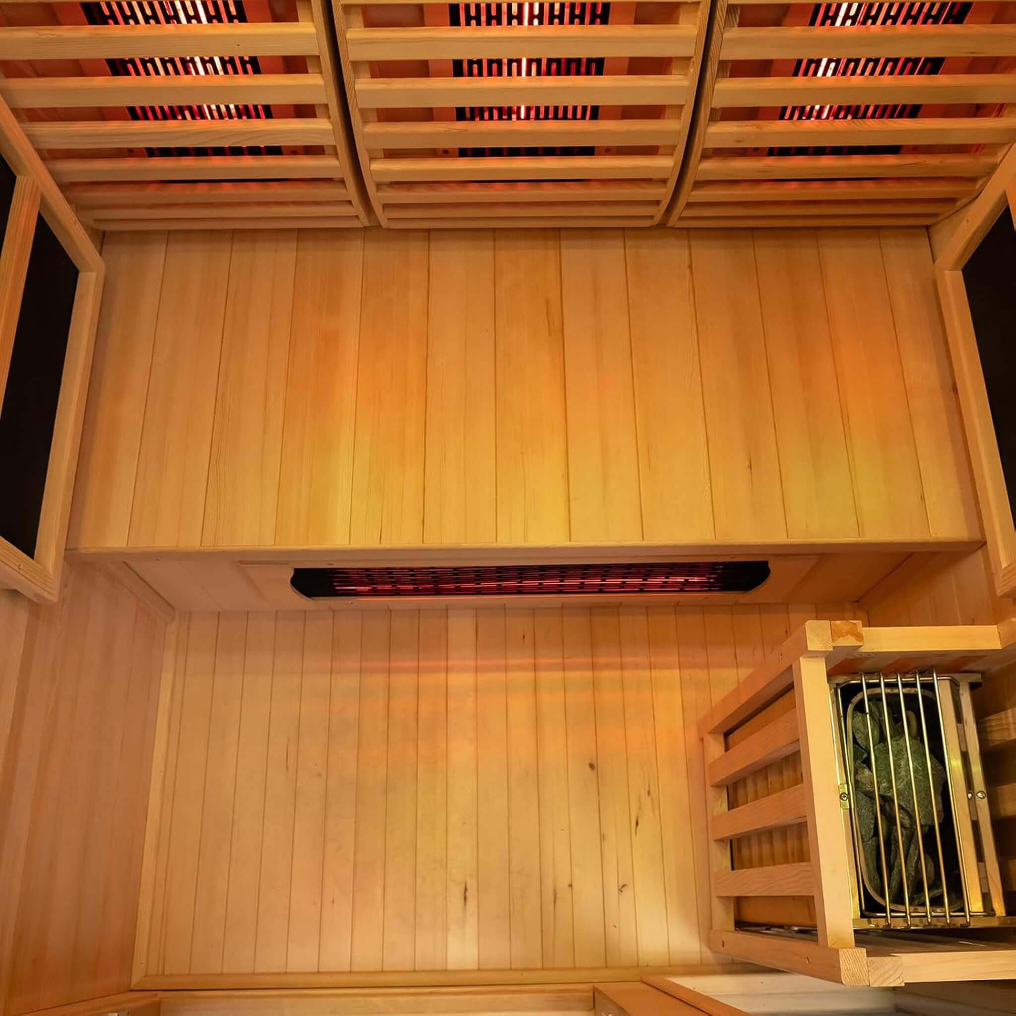Rövia Luma 2-Person Indoor Hybrid Sauna Room with Infrared and 3.5kW Heater - SAK83750