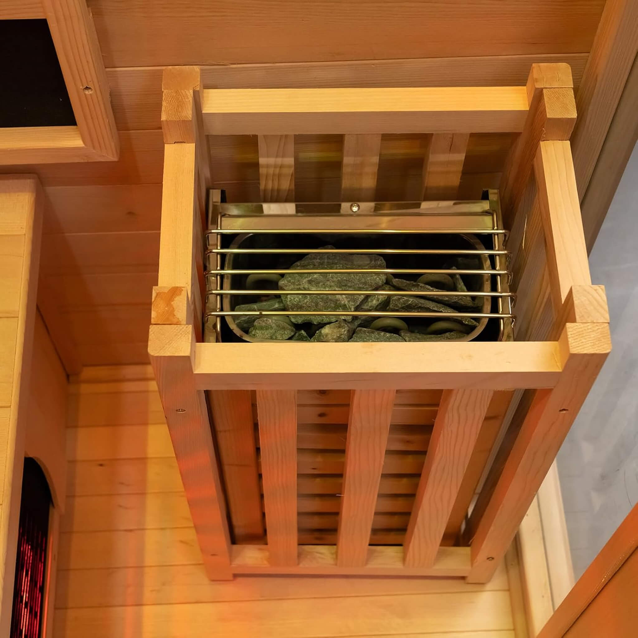 Rövia Luma 2-Person Indoor Hybrid Sauna Room with Infrared and 3.5kW Heater - SAK83750