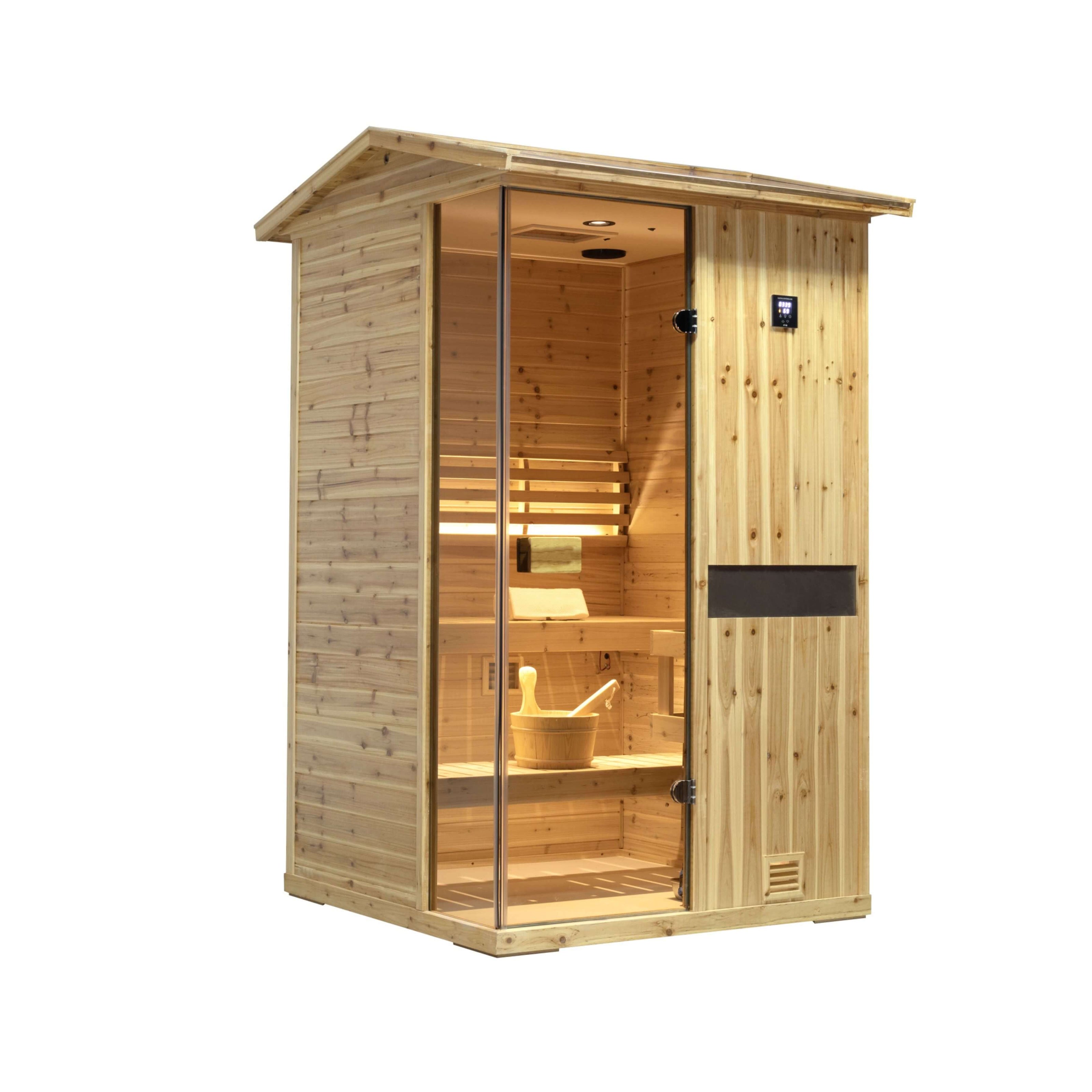 Thermora Arctic 2-Person Outdoor Wooden Steam Sauna Room with Smart Controls - SAK52918