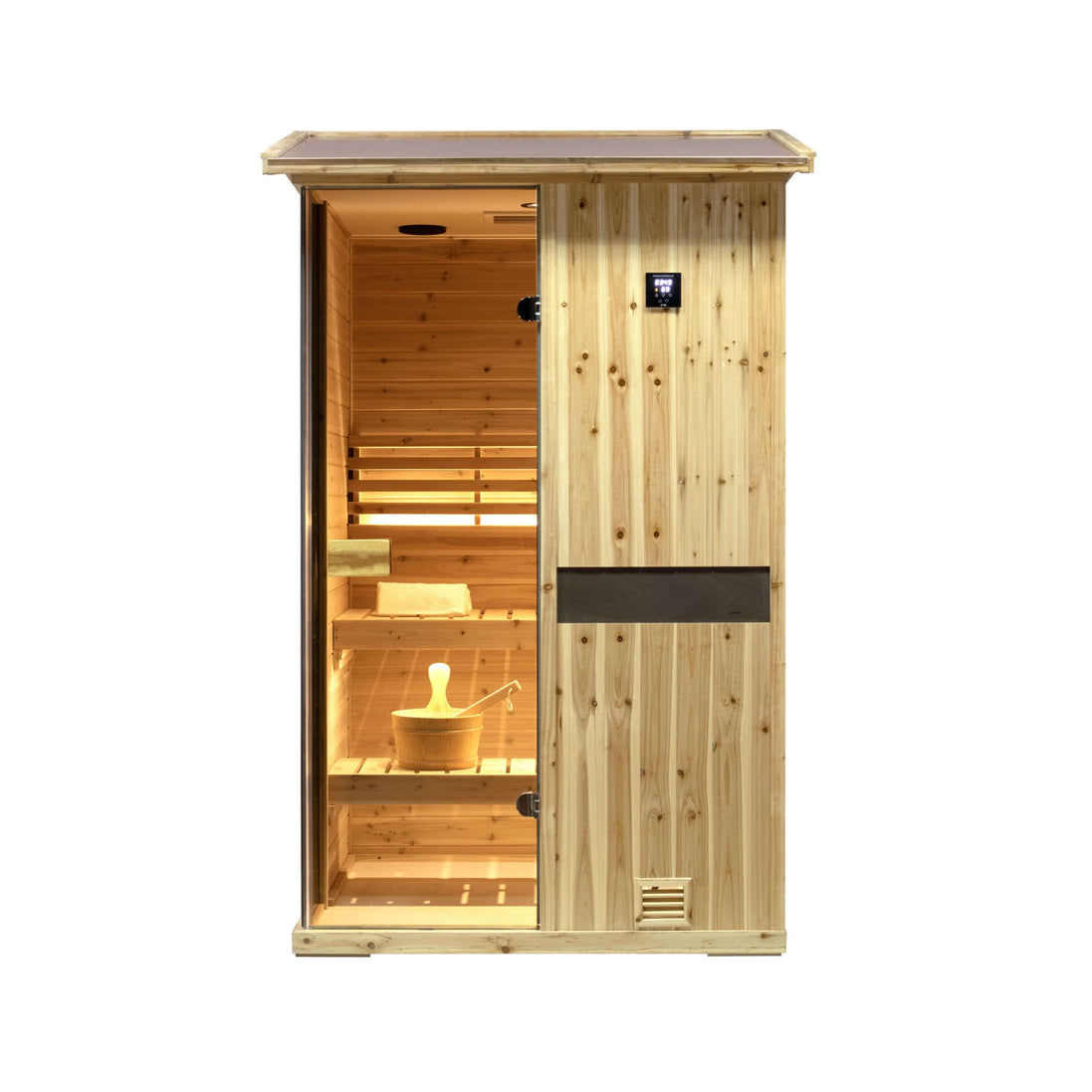 Thermora Arctic 2-Person Outdoor Wooden Steam Sauna Room with Smart Controls - SAK52918