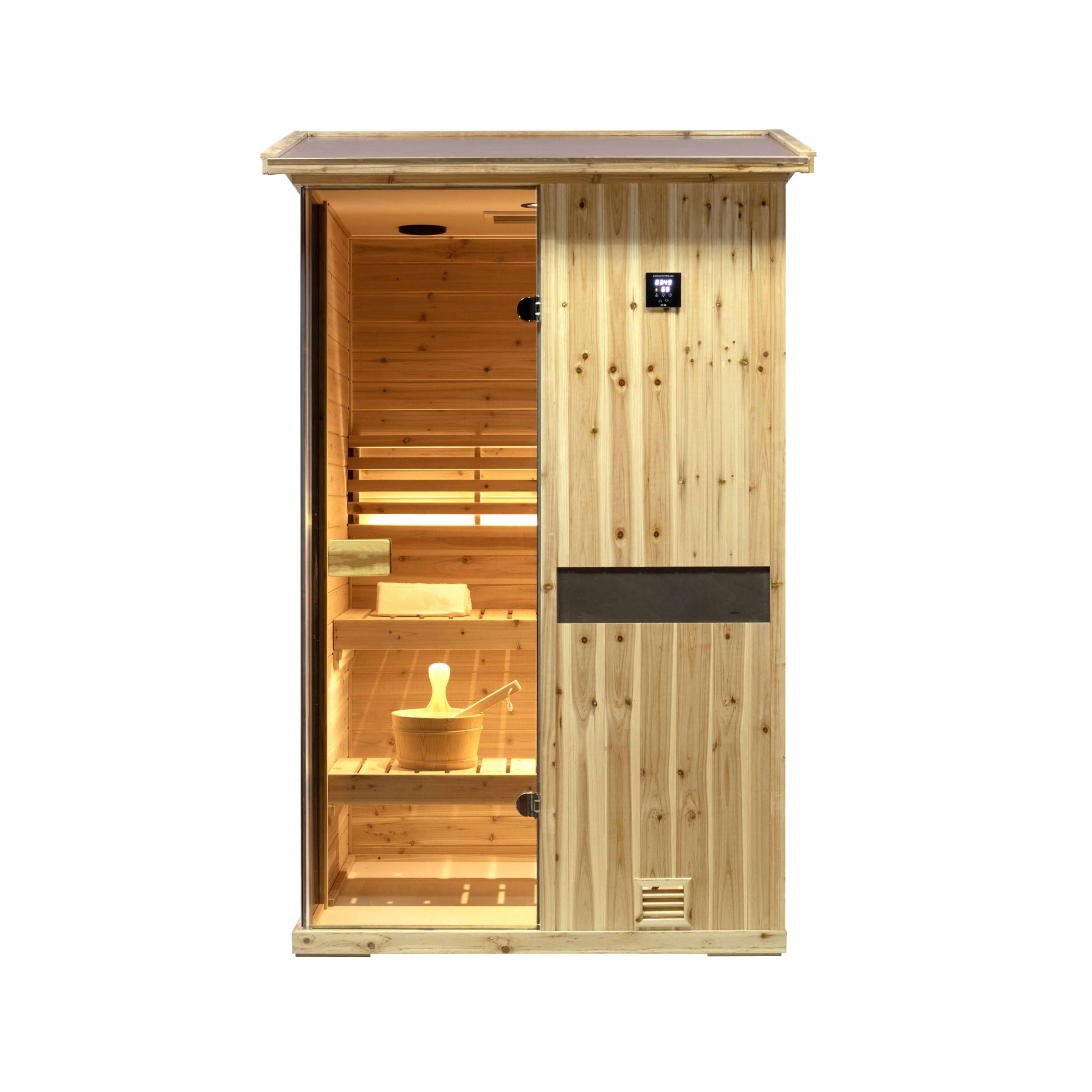 Thermora Arctic 2-Person Outdoor Wooden Steam Sauna Room with Smart Controls - SAK52918