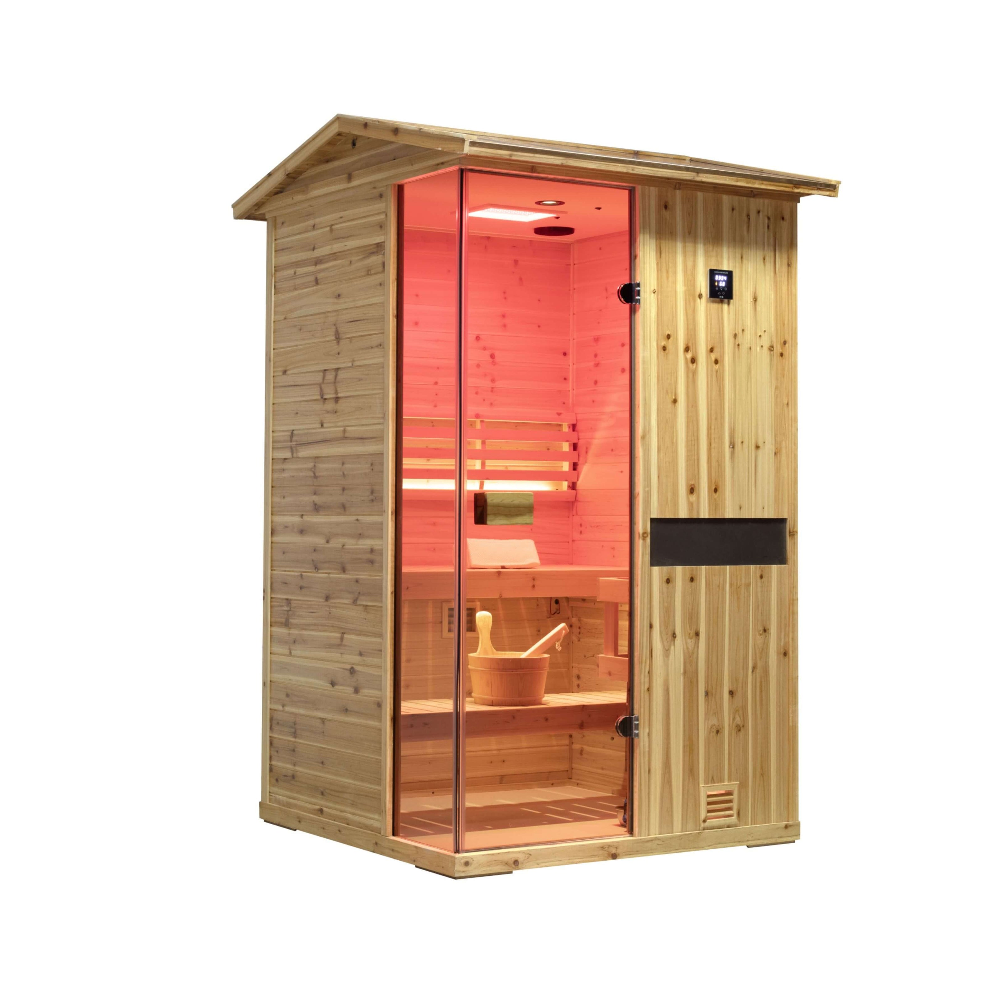 Thermora Arctic 2-Person Outdoor Wooden Steam Sauna Room with Smart Controls - SAK52918
