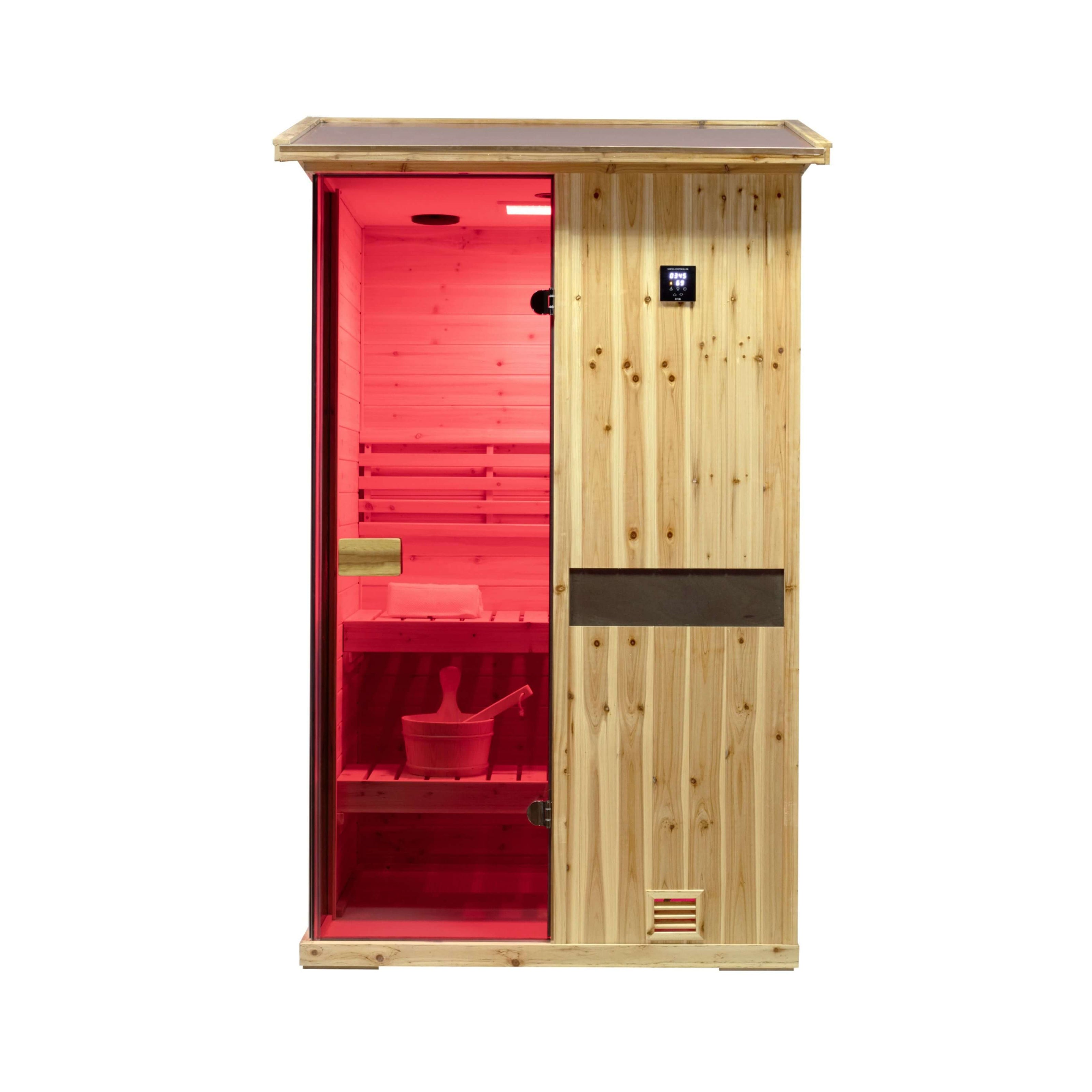 Thermora Arctic 2-Person Outdoor Wooden Steam Sauna Room with Smart Controls - SAK52918